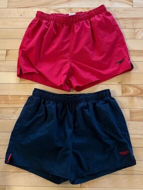Speedo Swim Shorts lot of 2 black & red size medium